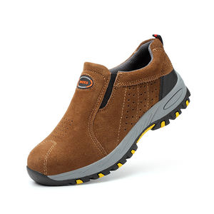 Bota de seguridad de aceite impermeable resistente a altas temperaturas S3 para hombre con puntera de cuero de gamuza industrial ligera de alta visibilidad - Product Image 1