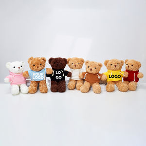 Groothandel promotionele geschenken schattige knuffels op maat gemaakte logo pluche teddyberen met kleding - Product Image 2