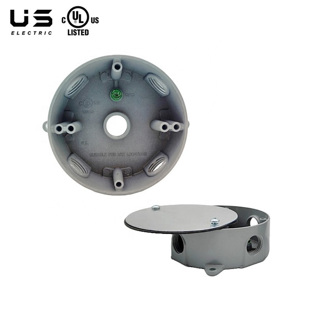 High Quality Aluminum Die Cast Round Weatherproof Box Durable 1/2" Outlet Hole Electrical Waterproof Junction Panel Enclosure