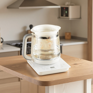 Exportation États-Unis Canada 110V 1.8L Pot de santé en verre borosilicate pour tisanes 800W Chauffage rapide Maintien au chaud 8h Fonction de mijotage submersible - Product Image 1