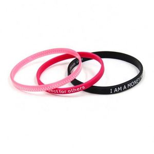 สายรัดข้อมือซิลิโคนรีไซเคิลคุณภาพสูงแบบบางสั่งทำพิเศษ - Product Image 1