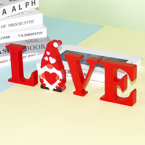 Pronto per la spedizione decorazione di san valentino ornamenti nuziali in legno decorazione vuota arte amore scultura - Product Image 5