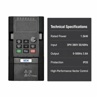Convertisseur de fréquence variable 220V et 380V 0,75kW 1,5kW 2,2kW 4kW 5,5kW 7,5kW 11kW 15kW 18,5kW VFD pour charge légère