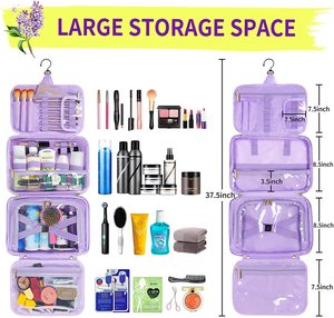 Bolsa de Aseo Colgante Impermeable de PU para Baño, Mochila de Viaje para Mujer, Bolsa de Maquillaje, Bolsa de Cosméticos de Viaje - Product Image 2