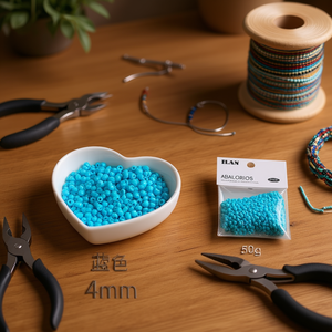 Perline Blu Ilan da 4mm, 50g per Creazione di Gioielli - Product Image 2