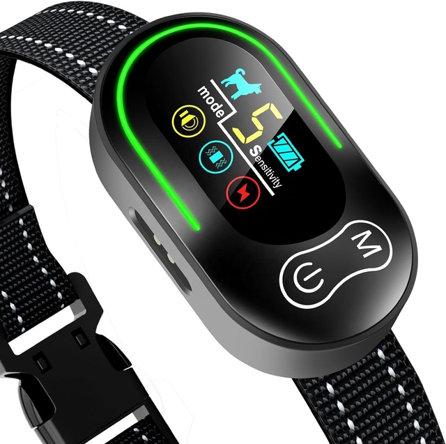 2025 Best Seller Rechargeable Dog Anti Bark Collar with Beep Vibration Safety Shock 100% Waterproof Training Collar for Dogs