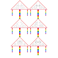 Kit de cerf-volant à colorier pour enfants, loisirs créatifs DIY, cerf-volant facile à faire voler avec canne à pêche, parfait pour les activités de plein air au printemps