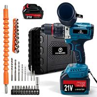 Perceuse à percussion à vitesse variable de qualité industrielle, équipée d'un moteur sans balais 21V, couple élevé et poignée anti-torsion