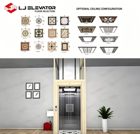 Small Dwelling Narrow Stairwell Rectangular Passenger Lift Self-standing Support Shaft Home Elevator Custom Interior Decor Suite