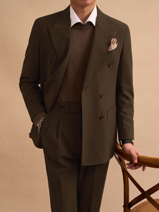Conjunto <span class=keywords><strong>de</strong></span> traje Nápoles <span class=keywords><strong>de</strong></span> gama alta <span class=keywords><strong>de</strong></span> lujo ligero para <span class=keywords><strong>hombre</strong></span>, ropa Formal <span class=keywords><strong>de</strong></span> negocios <span class=keywords><strong>de</strong></span> Color café para <span class=keywords><strong>hombre</strong></span>, traje Retro informal <span class=keywords><strong>de</strong></span> doble botonadura - Product Image 5