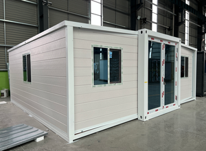 בית מכולה מתקפל נייד מפלדה ועץ, בית קטן, משרד נייד עם שירותים לשימוש כדירה - Product Image 3