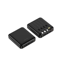 Banque d'alimentation mobile Li-Polymère ultra-mince promotionnelle à bas prix, haute capacité 10000 mAh, avec logo personnalisé, câbles Micro USB et Type-C, 10W