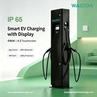 Borne de Recharge Électrique Extérieure Durable Type 2 à Double Connecteur pour Véhicules Électriques, 22 kW, pour Stations de Recharge AC