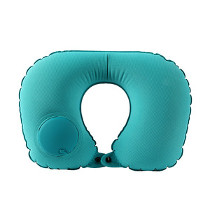 Almohada inflable en forma de U de 28x26x14cm, de seda fría, portátil, para viaje, con soporte para el cuello y válvula antifugas para uso general. - Product Image 4