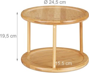 <span class=keywords><strong>Carrousel</strong></span> de cuisine Offre Spéciale support à <span class=keywords><strong>épices</strong></span> rotatif en bambou à 2 niveaux, organisateur d'étagère, support cosmétique - Product Image 2