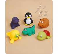 Jouets en vinyle pour bébés et enfants, jouets pour la baignade et les jeux aquatiques, série du monde animalier sous-marin, jouets de bain en vinyle pour bébés