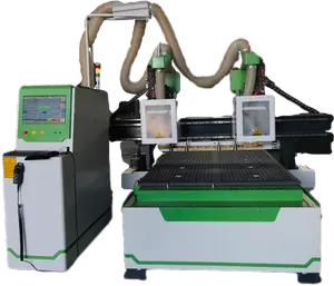 Enrutador CNC Maquinaria de corte de trabajo de madera Fresadora CNC Cnc 1325 con una máquina de grabado de dos arrastre