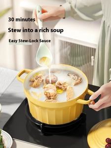 Marmite en céramique haut de gamme antiadhésive à double anse, compatible induction, pour soupes et bouillons universels - Product Image 3