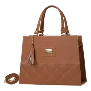 Bolso Tote de Ratán Color Camel para Mujer, Marca Fana Ikia, con Patrón de Serpiente, Gran Capacidad, Casual, con Forro de Cuero y Decoración de Borlas - Product Image 1