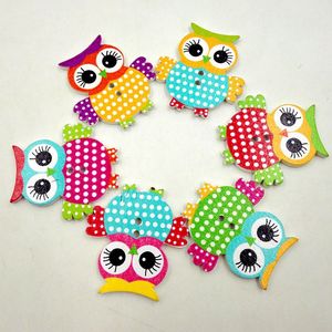 Stock <strong>Small</strong> Batch of Cute Painted Cartoon <strong>Owl</strong> Buttons with Eyes Sewing Decorative <strong>Wood</strong> 10 - Pack