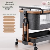 Lit bébé portable en tissu peluche, lit multifonctionnel pouvant être attaché au lit des parents, berceau à bascule pour nouveau-nés, pliable, facile à transporter