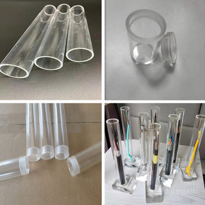 Vente en gros de tubes et raccords en acrylique Tubes en acrylique transparent personnalisés Tubes en verre <span class=keywords><strong>plexi</strong></span> scellant les brides de perçage de fond - Product Image 1