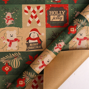 <span class=keywords><strong>Papel</strong></span> de regalo marrón de Navidad, hoja de rollo de <span class=keywords><strong>papel</strong></span> de regalo para decoración de embalaje de regalo, <span class=keywords><strong>papel</strong></span> artesanal - Product Image 3