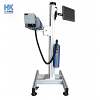 Équipement de marquage laser Galvo RF CO2 en ligne haute vitesse 30W 40W 60W pour le marquage de la date de péremption des bouteilles de boissons