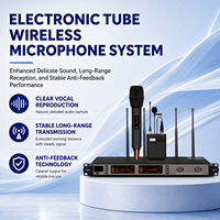 Système de microphone sans fil UHF professionnel GN20 à 2 canaux avec 2 micros portatifs, récepteur à tube à vide, synchronisation IR automatique, portée de 120 m