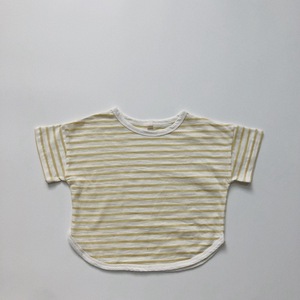 Camiseta de Manga Corta para Niñas, Cuello Redondo, Algodón, Rayas, Transpirable, Uso Diario, Proveedor ODM, Camiseta de Niña - Product Image 2