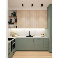 Meubles sous-évier modulaires en verre, gain de place, avec tiroir coulissant et robinet, pour petite cuisine