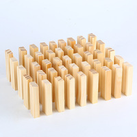 Blocs de construction en bois de haute qualité, 54 pièces, jeu de bureau DIY, petite taille, unisexe, interactif parent-enfant, 'empilage de bûches', basculant