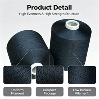 Fil de polyester DTY 200D/96F NIM DDB de qualité AA, haute uniformité, haute résistance pour le tricotage et le tissage