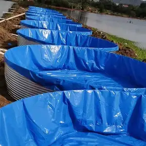 Lagoa de peixes em placa de aço galvanizado com forro de lona à prova d'água