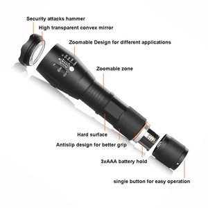 Nhôm T6 LED Đèn Pin Không Thấm Nước Zoomable Chiến Thuật Ngọn Đuốc Ánh Sáng Từ Tính Săn Bắn Đèn Pin Với Màu Đỏ/Màu Xanh Lá Cây Lơ Lơ - Product Image 2