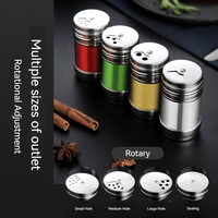 Pot à Épices en Acier Inoxydable, Bouteille de Sels Monosodiques, Salière, Outils de Barbecue pour Maison et Extérieur