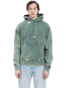 Sweat-shirt à capuche délavé et vieilli pour hommes et femmes, avec graffiti peint à la main - Product Image 2
