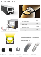Diffuseur de Tube en Silicone Néon Led 16*16mm Séparé de la Bande Led