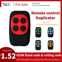 YET2144 RF 12V Porte automatique coulissante 315Mhz 433Mhz Télécommande intelligente à apprentissage 4 boutons pour porte Multifréquence Garage