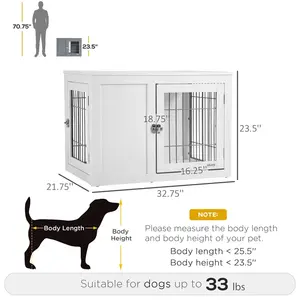 Indoor Decorative Pet Crates End Table Dog Crate Furniture With Storage Drawers Dog House Wooden Dog Kennel