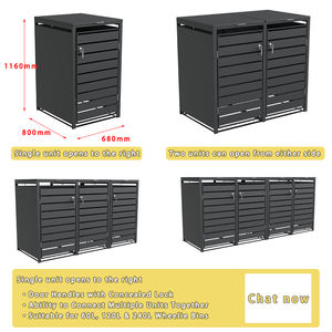 उद्यान धातु के कचरे के डिब्बे गैस स्प्रिंग्स और दबाव नम से सुसज्जित हैं और 60l, 120l और 240l कचरे के डिब्बे के साथ संगत हैं। - Product Image 4