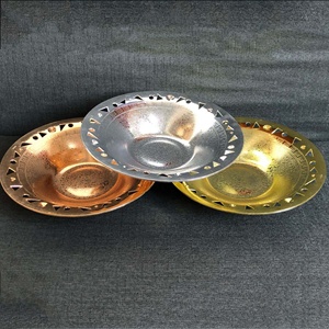 13 pouces or rose double placage squelette gravure fine motif polyvalent fruits <span class=keywords><strong>plat</strong></span> bol plateau décoratif chargeur assiette - Product Image 2