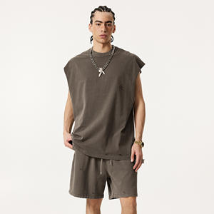 Camiseta Básica de Punto 100% Algodón para Hombre, Color Sólido, Estilo Desgastado, Sin Mangas, Suave, Transpirable, Corte Regular, para Uso Diario en Verano - Product Image 1