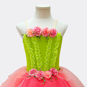 Vestido de Ballet con Tirantes Finos y Decoración de Flores 3D para Niñas, Traje Profesional para Actuaciones de Ballet y Danza Escénica - Product Image 2