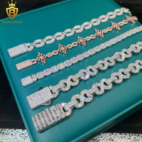Bracelet HipHop VVS1 Moissanite Iced Out en Argent Sterling 925, Chaîne à Maillons, Bracelets Chaîne Moissanite, Testeur de Diamant Inclus avec Certificat GRA