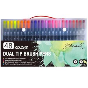 Pennarello da disegno per la scuola creativo a doppia linea calligrafia <span class=keywords><strong>pennarelli</strong></span> per acquerello <span class=keywords><strong>pennarelli</strong></span> <span class=keywords><strong>con</strong></span> custodia - Product Image 2