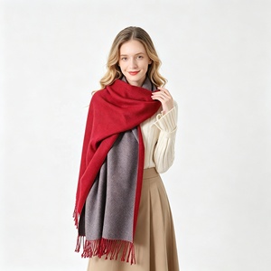 Chal de invierno de cachemira suave para mujer, diseño liso de doble cara, con flecos, cortavientos, grueso, tipo bufanda manta extragrande para el cuello, para el día a día - Product Image 6