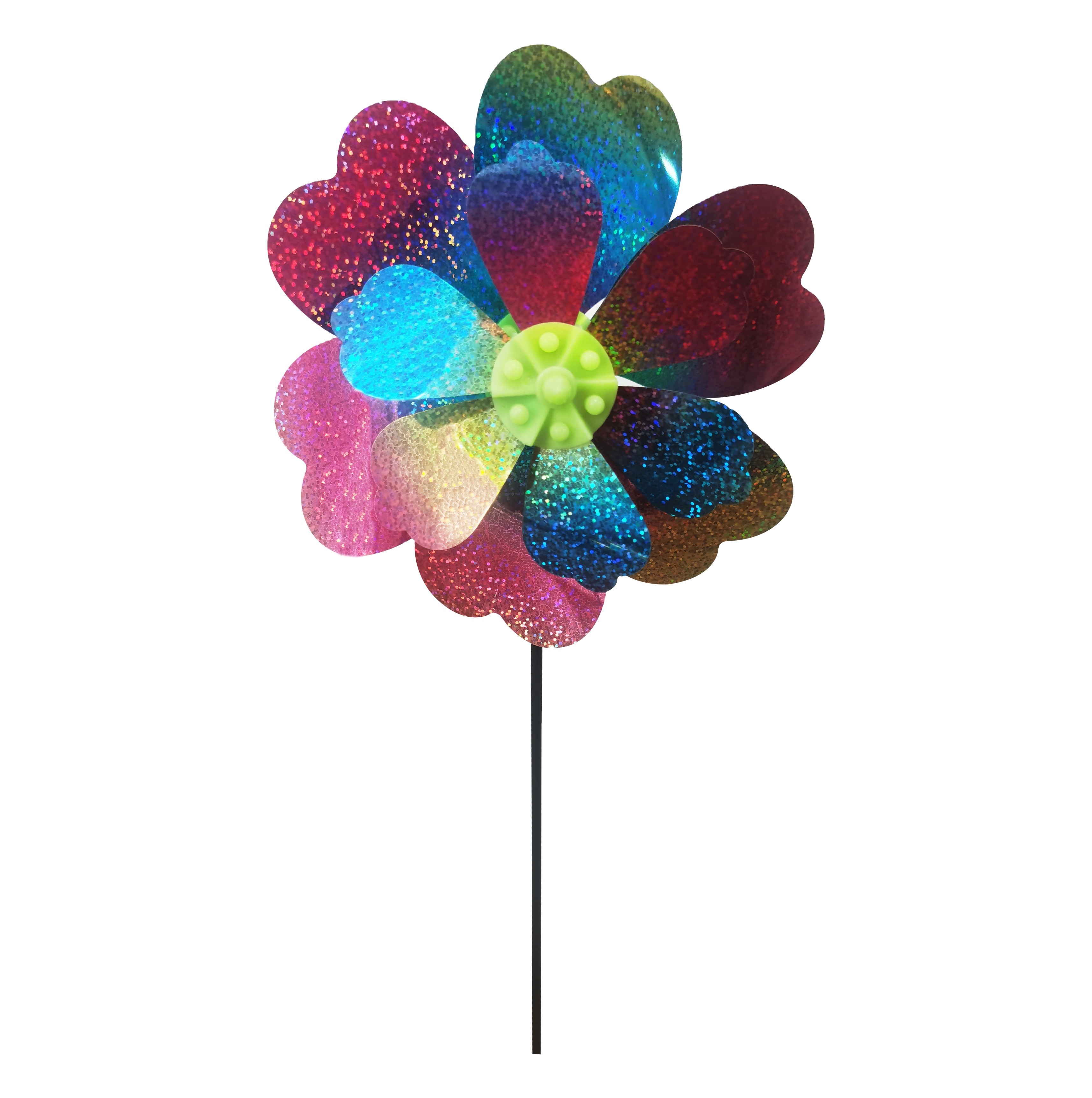 Многоцветная пластиковая ветряная мельница для сада