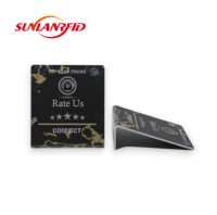 Material de PVC personalizado NFC Tap Card Stand 13,56 MHz Review Menu Stand para Google Bus Ratings Acrílico personalizado para revisiones NFC