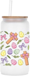 Pegatinas de Transferencia UV Personalizadas de Conejitos de Pascua para Envolturas de Tazas de 16 oz, Resistentes al Agua, <span class=keywords><strong>con</strong></span> Diseño de Conejo de Dibujos Animados, para Manualidades de Tazas de Café - Product Image 4